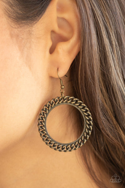 Paparazzi Above The RIMS - Brass Earrings