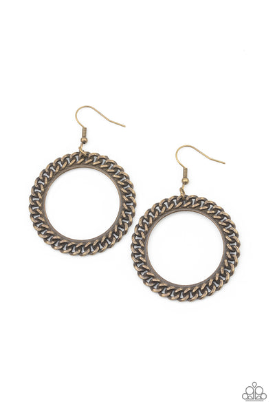 Paparazzi Above The RIMS - Brass Earrings
