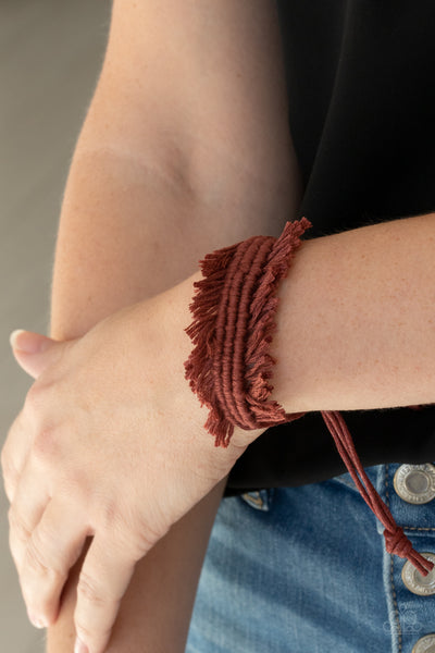 Paparazzi Make Yourself at HOMESPUN - Brown Bracelet