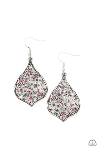 Paparazzi Full Out Florals - Pink Earrings