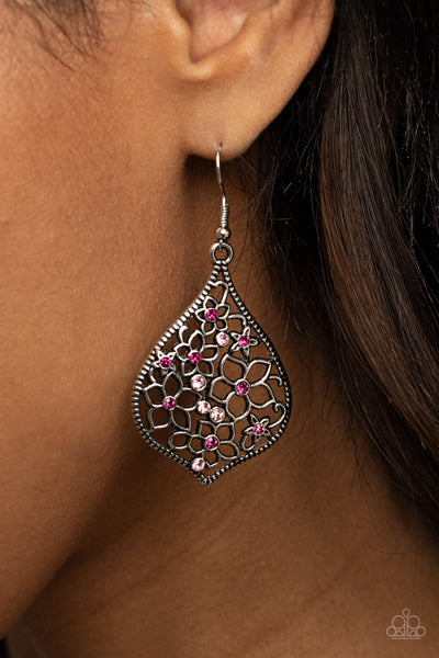 Paparazzi Full Out Florals - Pink Earrings