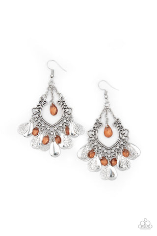 Paparazzi Musical Gardens - Brown Earrings