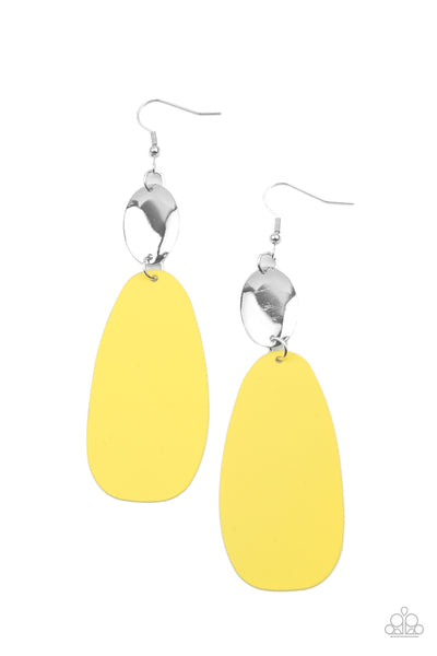 Paparazzi Vivaciously Vogue - Yellow Earrings