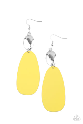 Paparazzi Vivaciously Vogue - Yellow Earrings