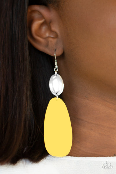 Paparazzi Vivaciously Vogue - Yellow Earrings