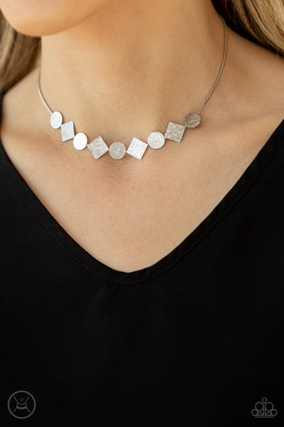 Paparazzi Dont Get Bent Out Of Shape - Silver Necklace