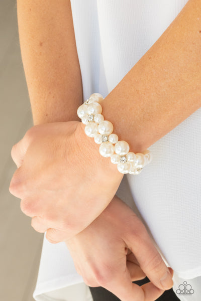 Paparazzi Flirt Alert - White Bracelet