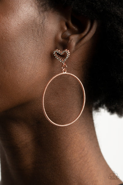 Paparazzi Love Your Curves - Copper Earrings