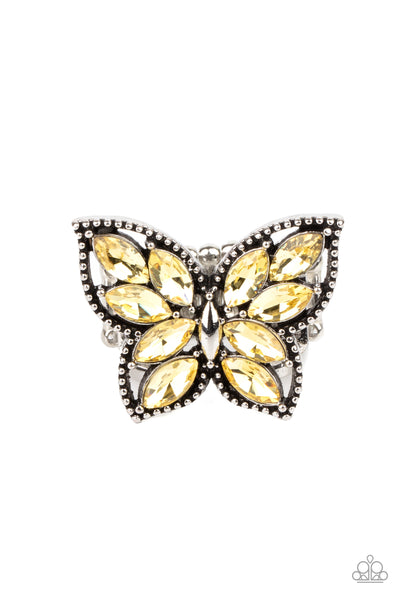 Paparazzi Fluttering Fashionista - Yellow Ring