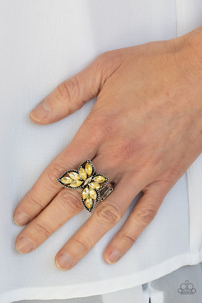 Paparazzi Fluttering Fashionista - Yellow Ring