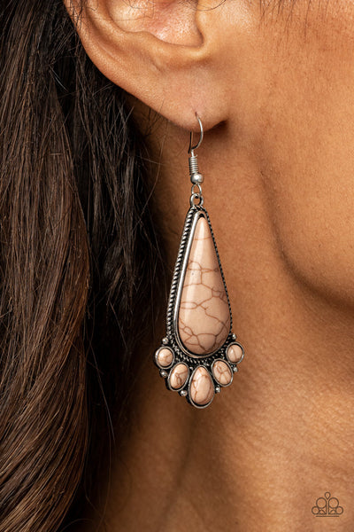 Paparazzi Rural Recluse - Brown Earrings