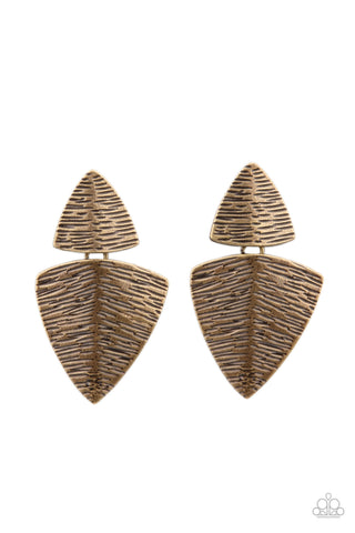 Paparazzi PRIMAL Factors - Brass Earrings
