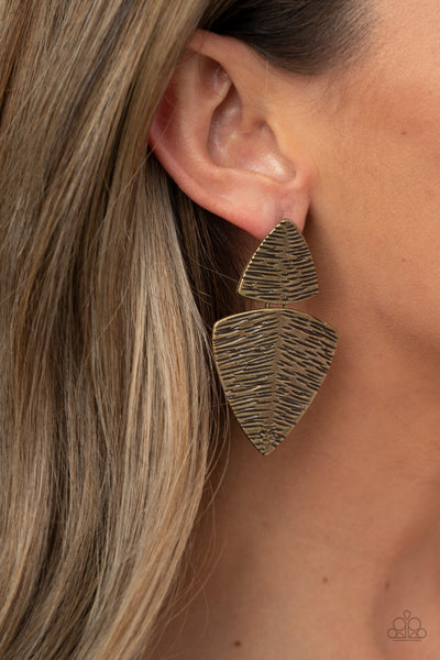 Paparazzi PRIMAL Factors - Brass Earrings