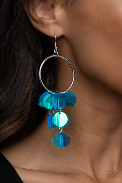 Paparazzi Holographic Hype - Blue Earrings