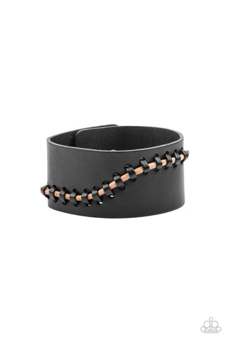 Paparazzi Every STITCH Way - Black Bracelet