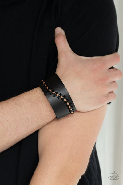 Paparazzi Every STITCH Way - Black Bracelet