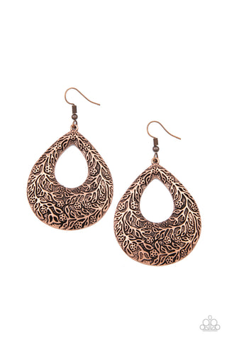 Paparazzi Flirtatiously Flourishing - Copper Earrings