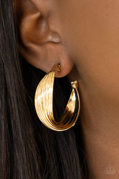 Paparazzi Curves In All The Right Places - Gold Earrings