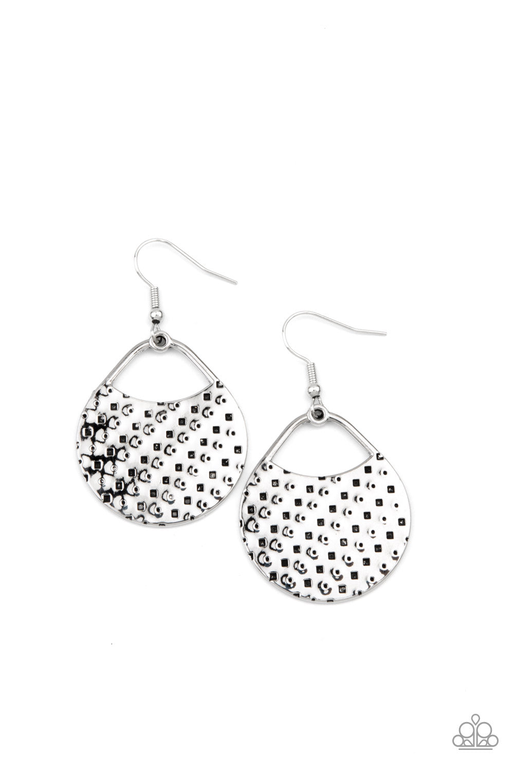 Paparazzi Im Sensing a Pattern Here - Silver Earrings