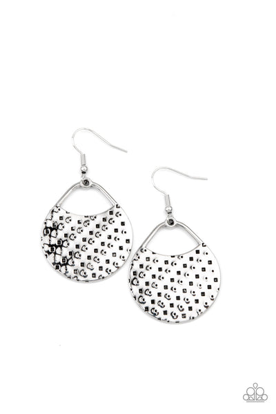 Paparazzi Im Sensing a Pattern Here - Silver Earrings