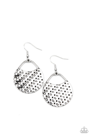 Paparazzi Im Sensing a Pattern Here - Silver Earrings