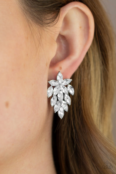 Paparazzi They See Me Glowin - White Earrings