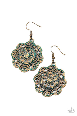 Paparazzi Western Mandalas - Brass Earrings