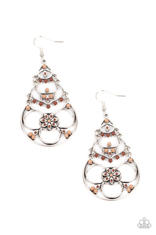 Paparazzi Garden Melody - Brown Earrings