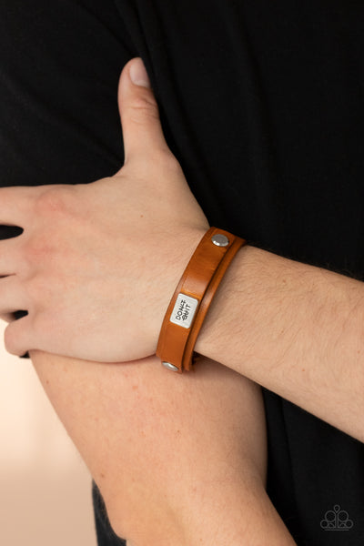 Paparazzi Dont Quit Now - Brown Bracelet