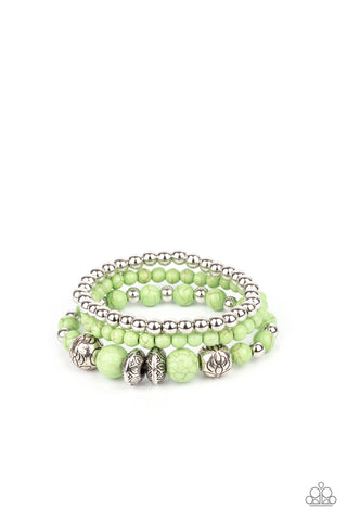 Paparazzi Desert Blossom - Green Bracelet