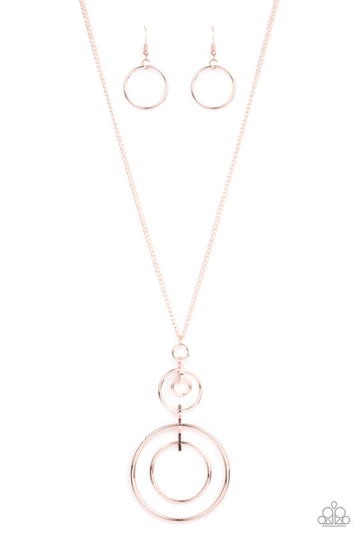 Paparazzi The Inner Workings - Rose Gold Necklace