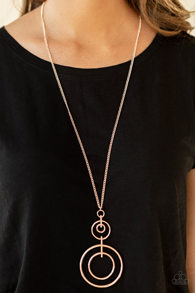 Paparazzi The Inner Workings - Rose Gold Necklace