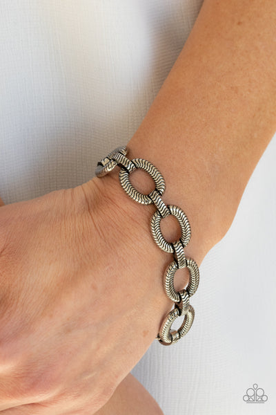 Paparazzi Industrial Amazon - Silver Bracelet