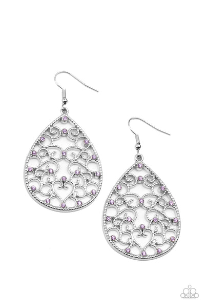 Paparazzi Midnight Carriage - Purple Earrings