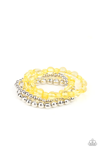 Paparazzi Delightfully Disco - Yellow Bracelet