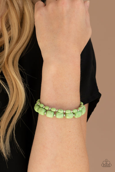 Paparazzi Colorfully Country - Green Bracelet