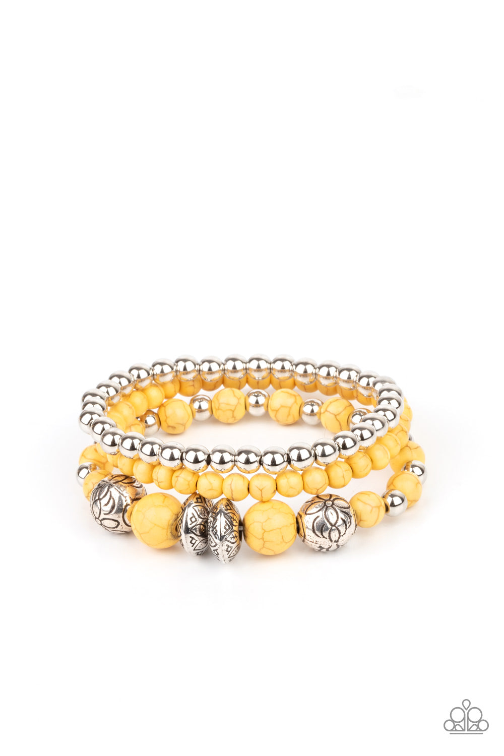 Paparazzi Desert Blossom - Yellow Bracelet