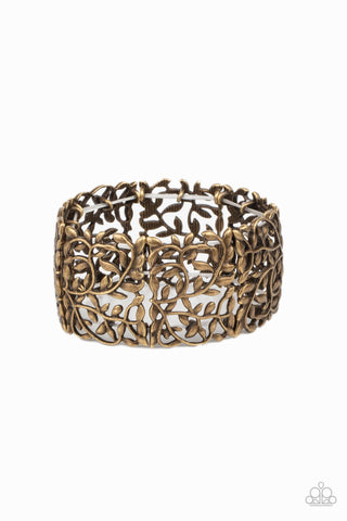 Paparazzi Verdantly Vintage - Brass Bracelet