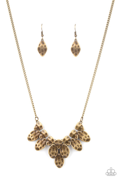 Paparazzi Rustic Smolder - Brass Necklace