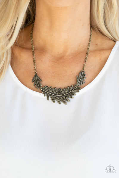 Paparazzi Queen of the QUILL - Brass Necklace