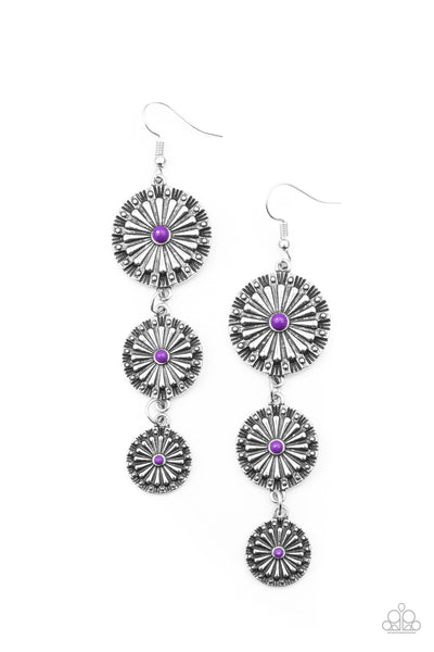 Paparazzi Festively Floral - Purple Earrings