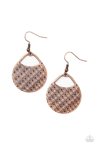 Paparazzi Im Sensing a Pattern Here - Copper Earrings