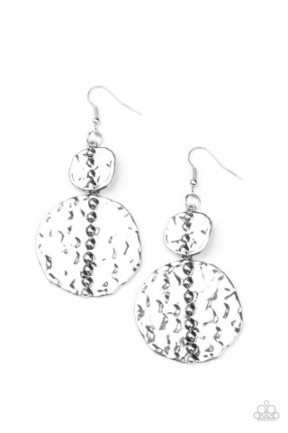 Paparazzi Metro Metalhead - Silver Earrings