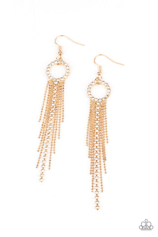 Paparazzi Pass The Glitter - Gold Earrings