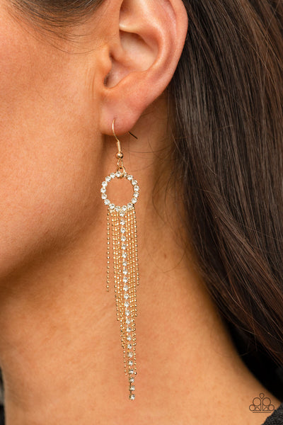 Paparazzi Pass The Glitter - Gold Earrings