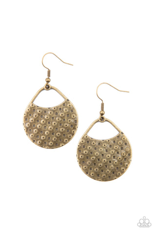 Paparazzi Im Sensing a Pattern Here - Brass Earrings