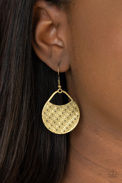 Paparazzi Im Sensing a Pattern Here - Brass Earrings