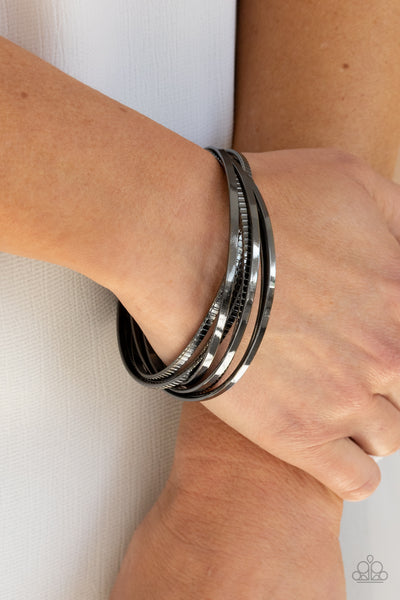 Paparazzi Trending in Tread - Black Bracelet