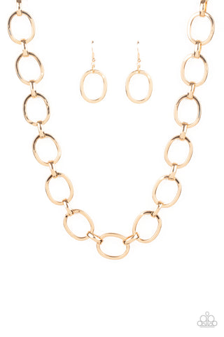 Paparazzi HAUTE-ly Contested - Gold Necklace
