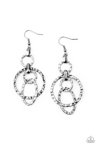 Paparazzi Industrial Artifact - Black Earrings